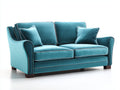 Canapé 2 places en tissu effet velours 188 x 90 x 88 cm - Bleu canard - Design classique pour salon
