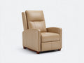 Fauteuil relax en revêtement effet cuir 88x90x108 cm - Beige-Brun-Noir - Dossier haut