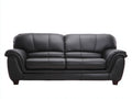 Canapé 2 places en revêtement effet cuir 180x90x88 cm - Noir - Accoudoirs arrondis