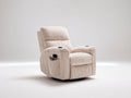Fauteuil relax en tissu côtelé 95x92x108 cm - beige crème et noir - style moderne avec porte-gobelets