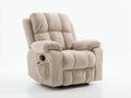 Fauteuil relax en tissu côtelé 96 x 100 x 108 cm - Beige - Repose-pieds intégré pour salon