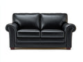 Canapé 2 places en revêtement effet cuir 170 x 88 x 85 cm - noir - accoudoirs roulés classiques