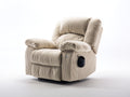 Fauteuil relax en velours côtelé 95 x 92 x 102 cm - beige et noir - repose-pieds intégré