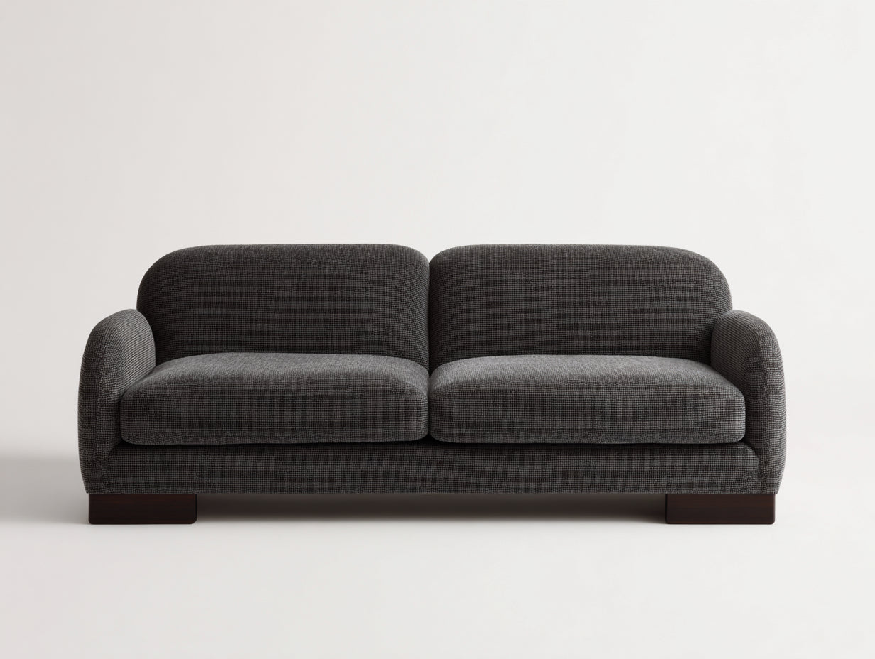 Canapé 2 places en tissu texturé 190 x 88 x 82 cm - Gris anthracite - Design moderne pour salon