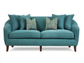 Canapé 2 places en tissu texturé 205 x 95 x 88 cm - Bleu pétrole - Design contemporain pour salon